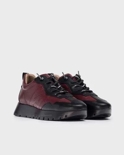 Wonders sneakers A2450 supra negro vino granate